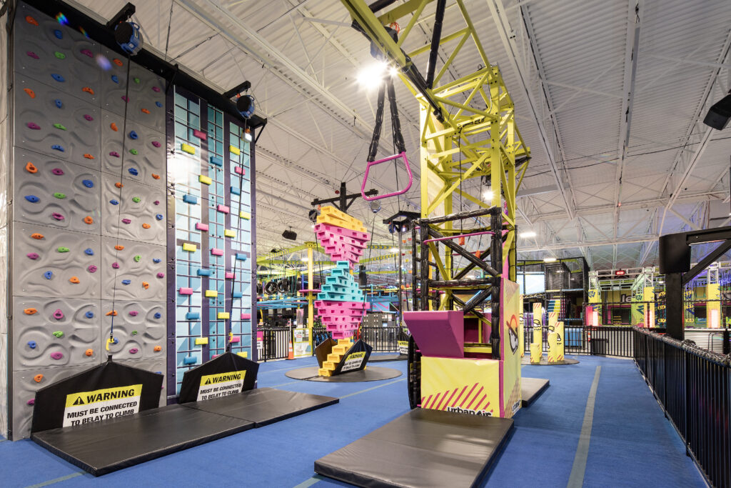 interior, Urban Air, climbing structures